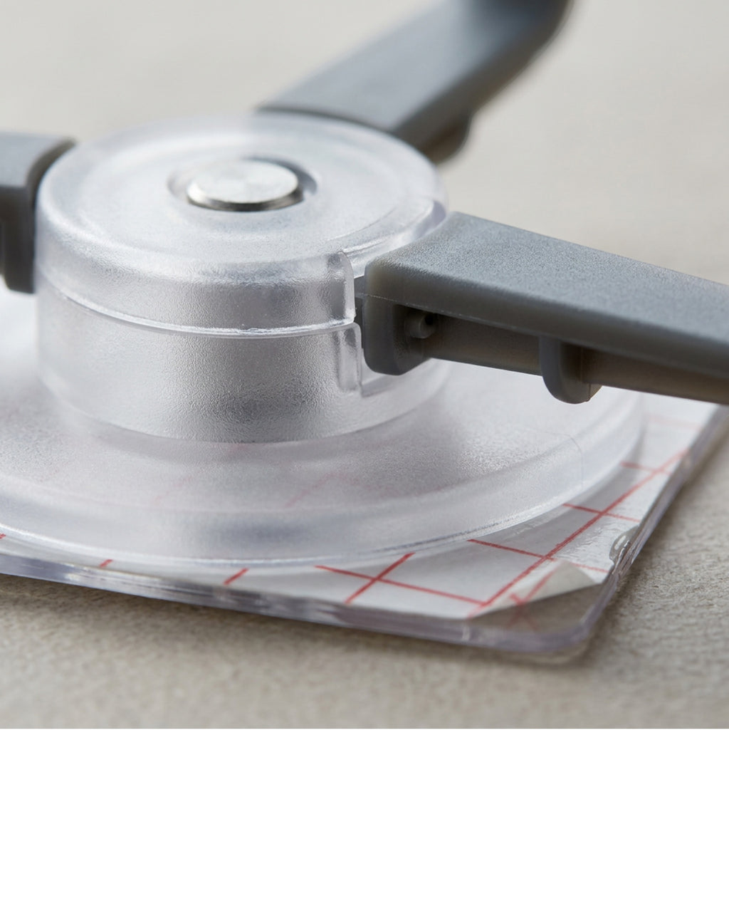 Korfe Adhesive Rotating Triple Wall Hook Frosted Clear Smoke - Detail view