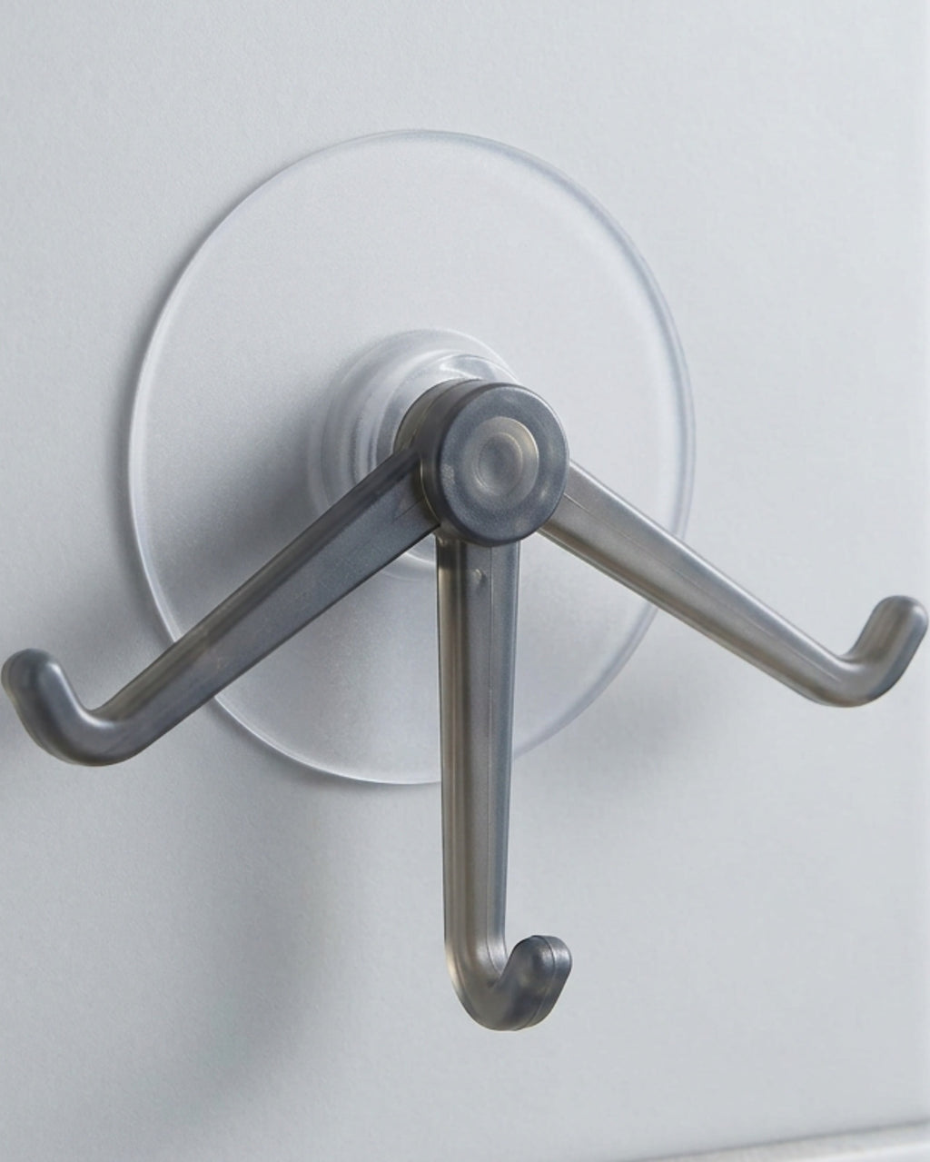 Korfe Adhesive Rotating Triple Wall Hook Frosted Clear Smoke - Lifestyle view
