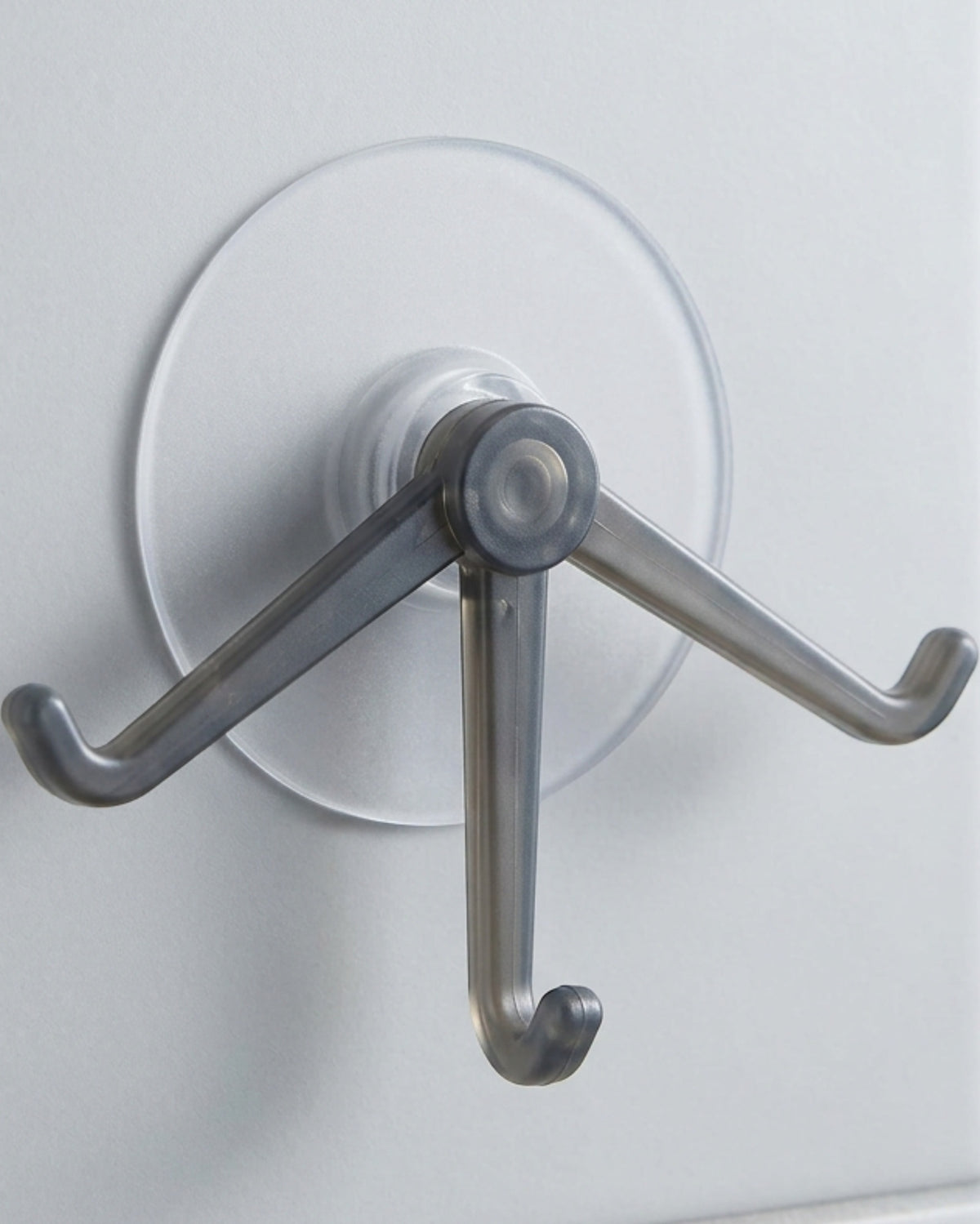 Korfe Adhesive Rotating Triple Wall Hook Frosted Clear Smoke - Lifestyle view
