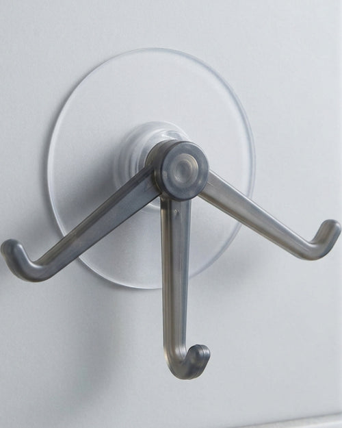 Korfe Adhesive Rotating Triple Wall Hook Frosted Clear Smoke - Lifestyle view