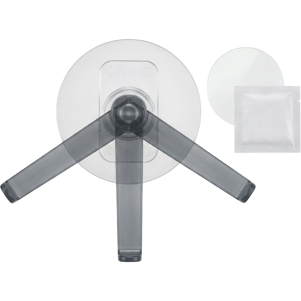 Korfe Adhesive Rotating Triple Wall Hook Frosted Clear Smoke - Product view