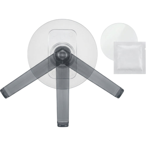 Korfe Adhesive Rotating Triple Wall Hook Frosted Clear Smoke - Product view
