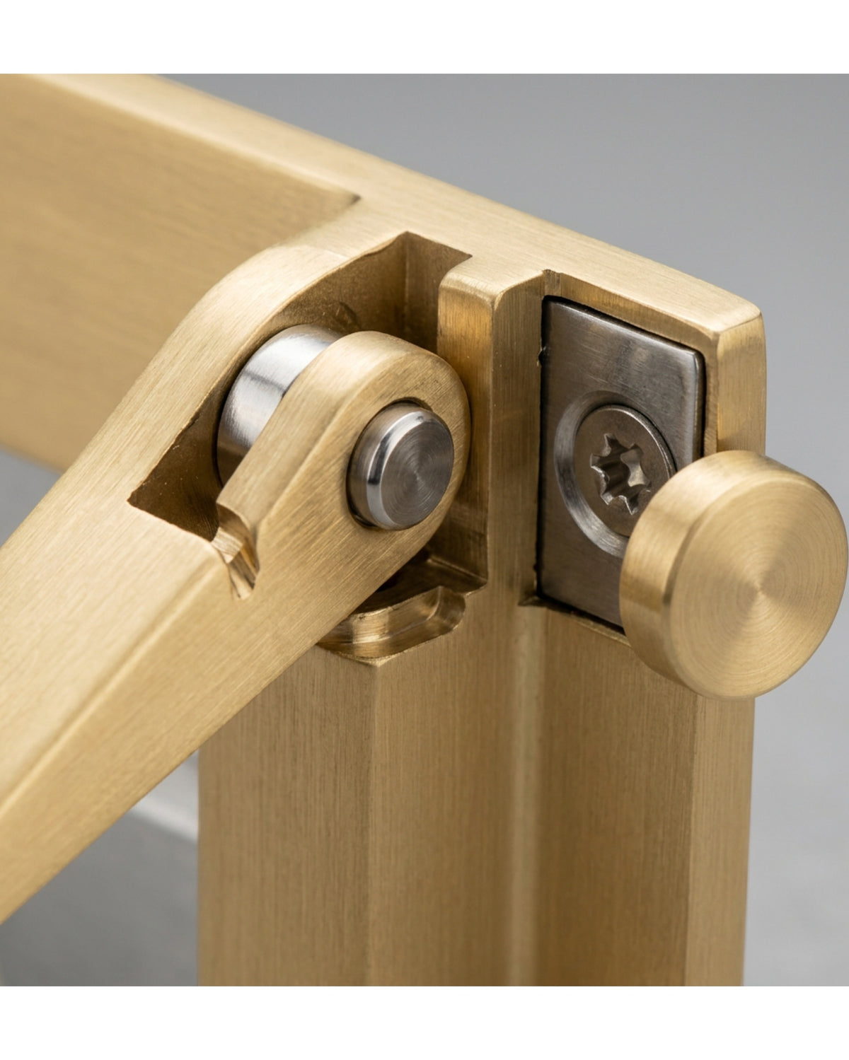 Korfe Fold-Flat Double Wall Hook Brushed Brass - Detail view