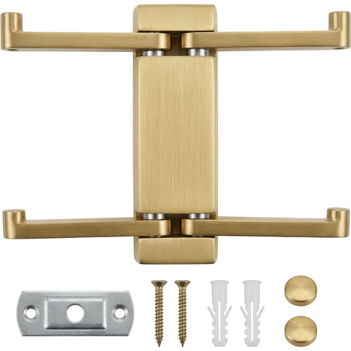 Korfe Fold-Flat Double Wall Hook Brushed Brass - Product view