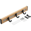 Korfe Three Sliding Hook Wall Rail Oak Black - Product view